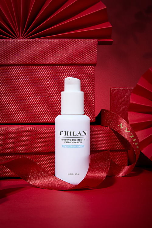 護膚品化妝品紅色場景禮盒年貨節丨產品后期修圖